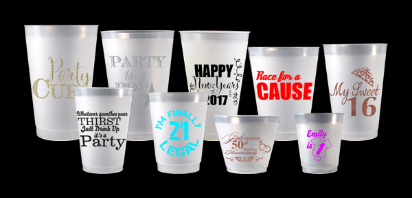 Custom Print Color Frost Flex Party Cups - GB Design House
