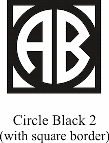 Circle Black with Square Border